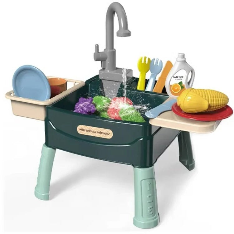 Kids’ Play Kitchen with Realistic Flowing Water Feature