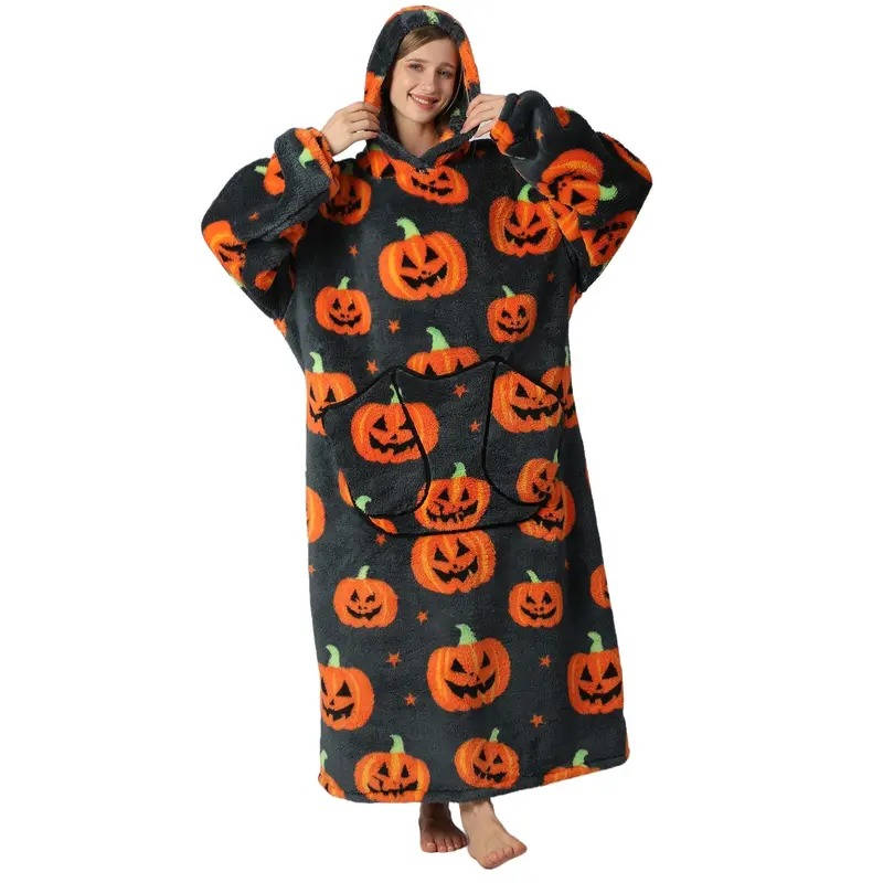 Ultra-Soft Long Wearable Blanket Hoodie for All-Day Warmth