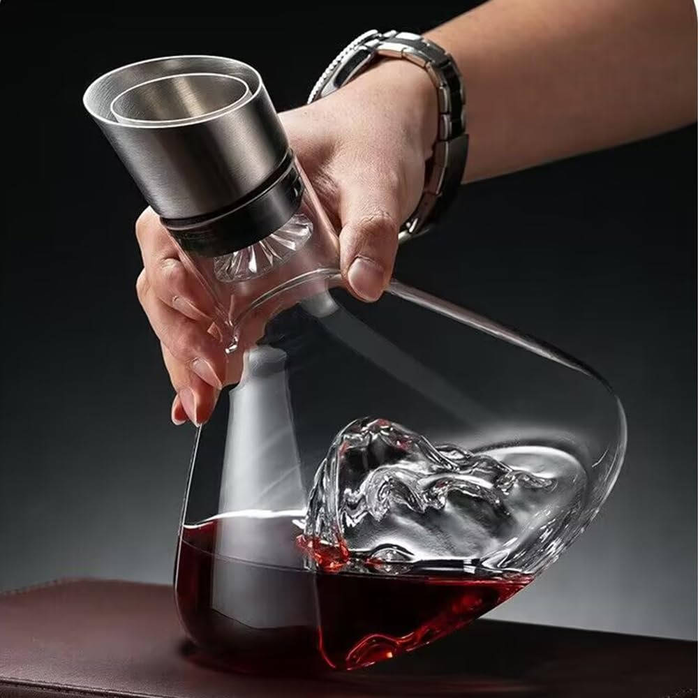 Crystal Glass Wine Decanter with Aerator