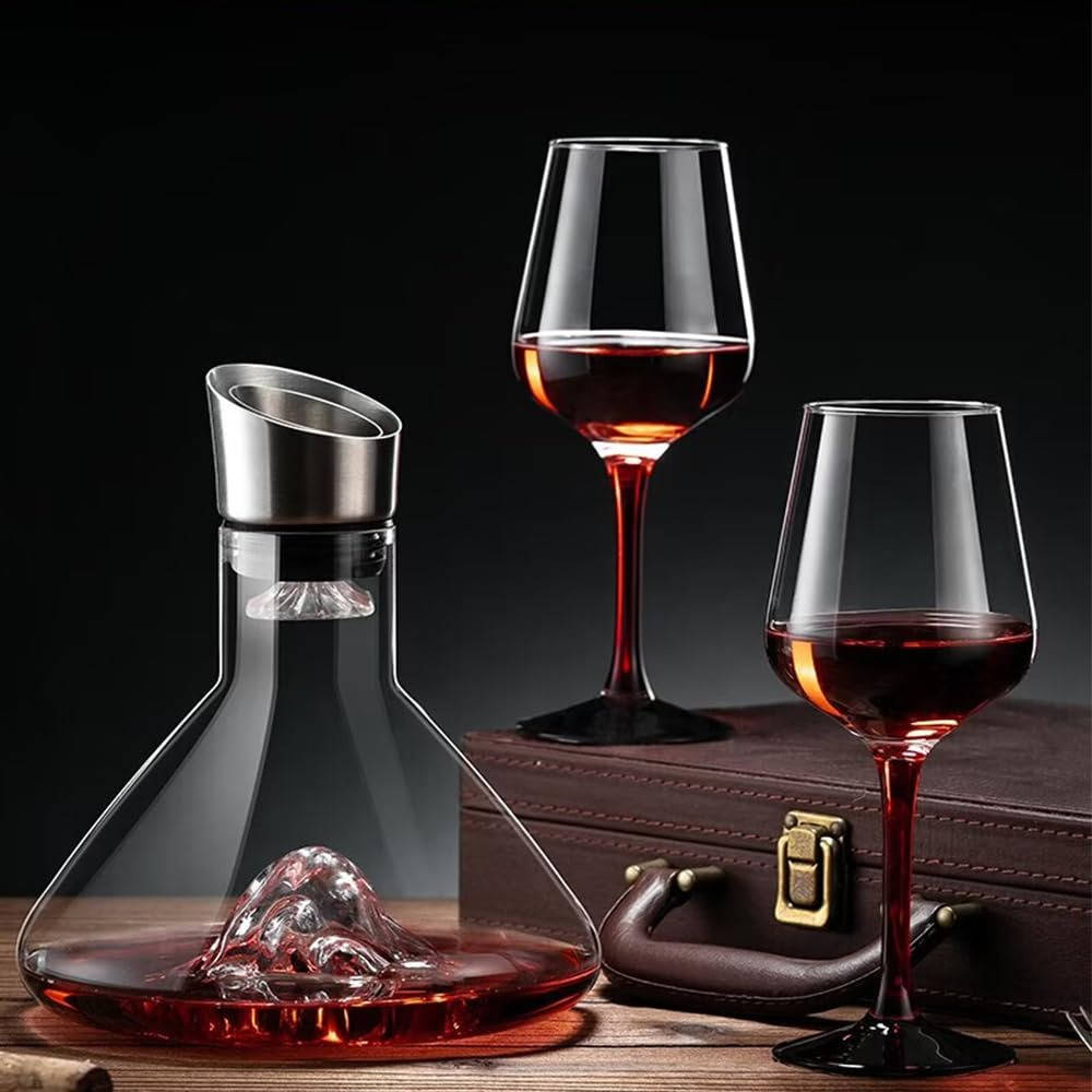 Crystal Glass Wine Decanter with Aerator