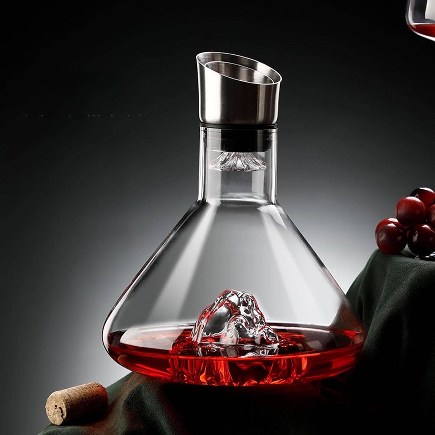 Crystal Glass Wine Decanter with Aerator