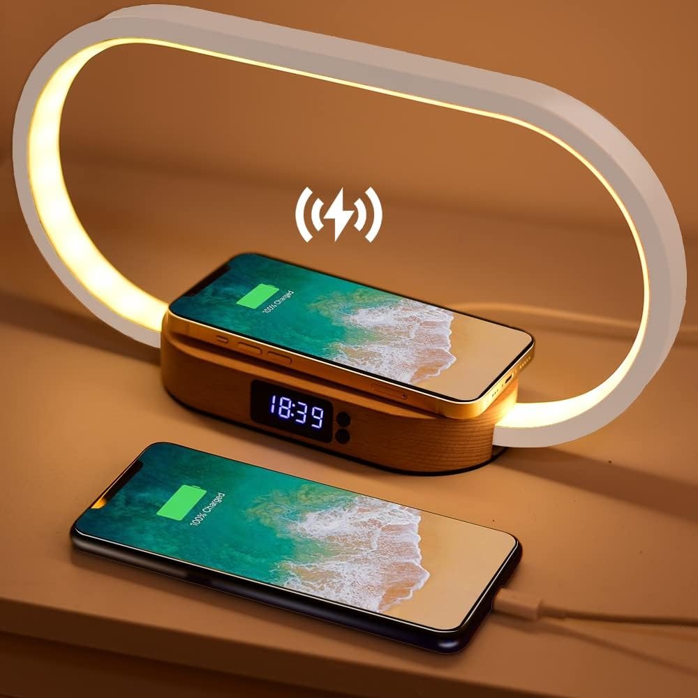 Smart Wireless Charging Alarm Clock with Built-In Night