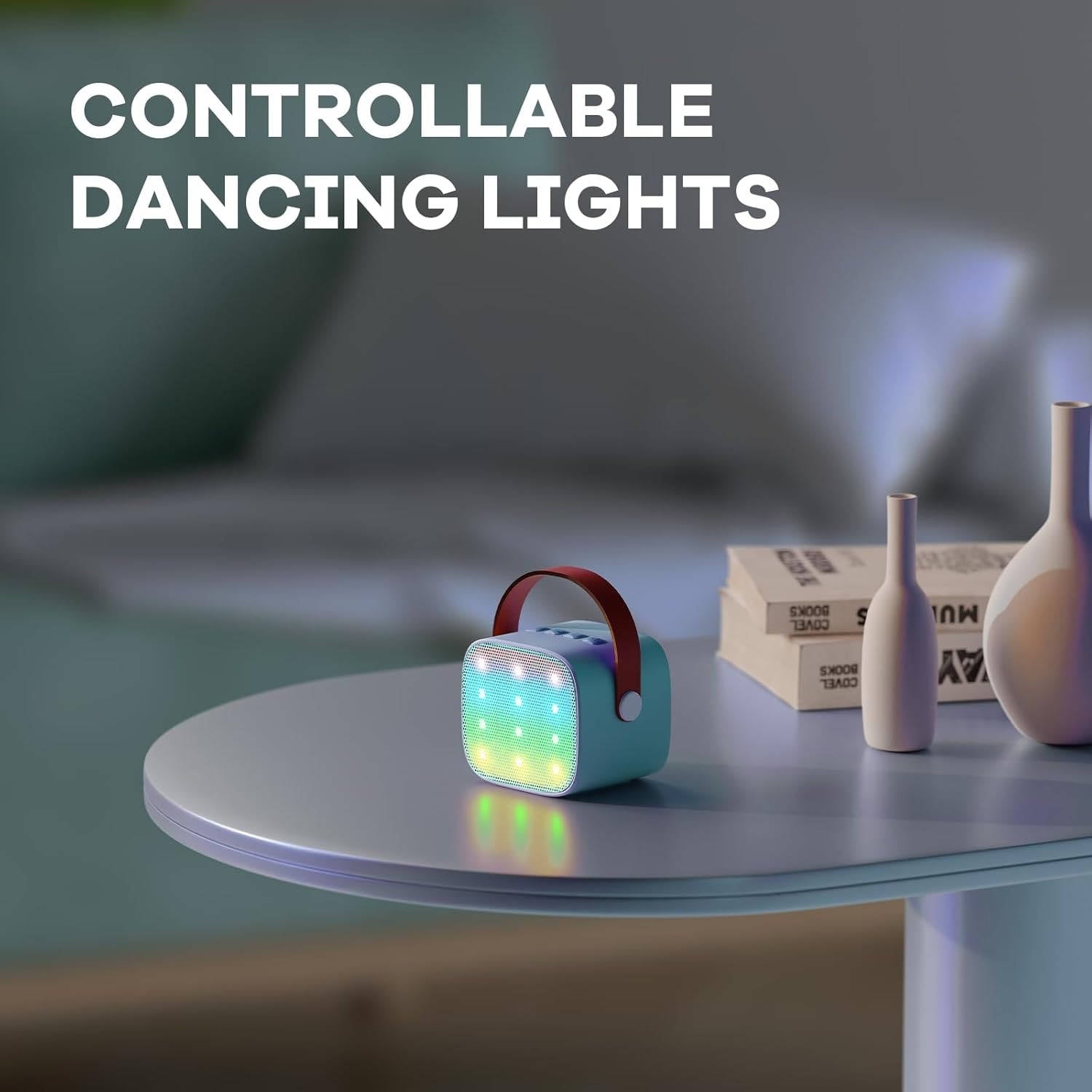 Portable Karaoke Machine with Dual Wireless Microphones