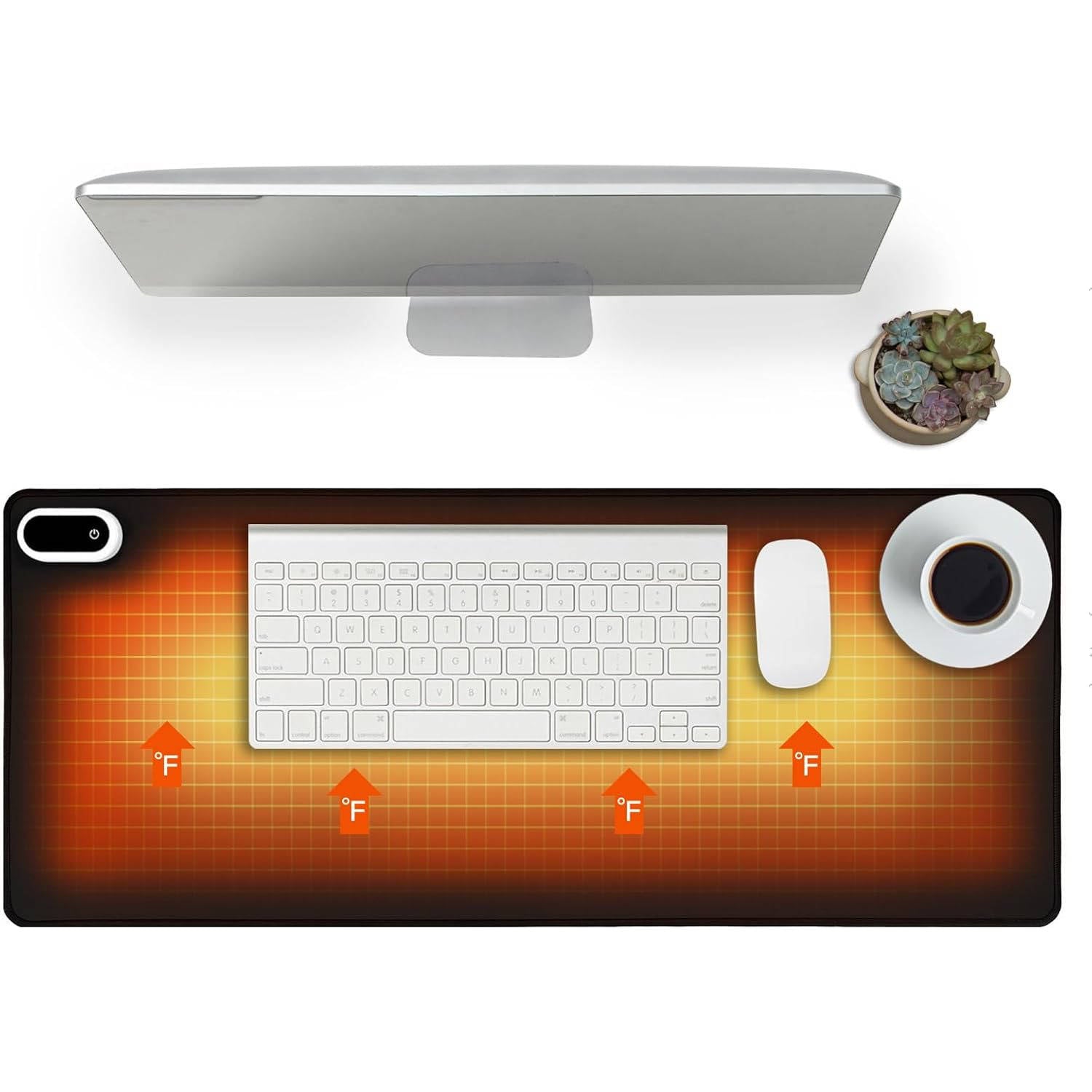 Cozy Heated Desk Pad with Built-In Mouse Pad for All-Day