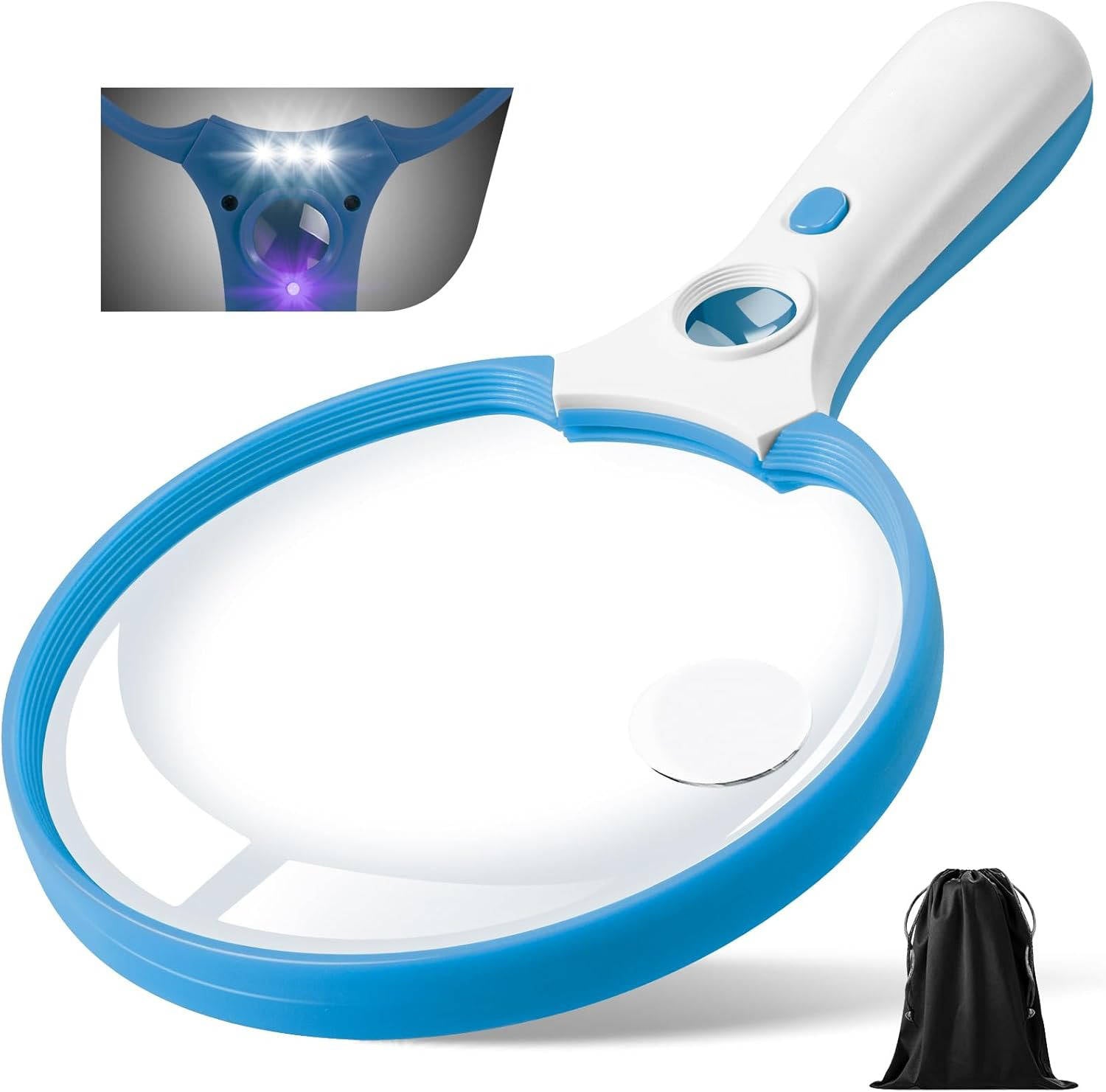 Large Magnifying Glass with Built-In Light