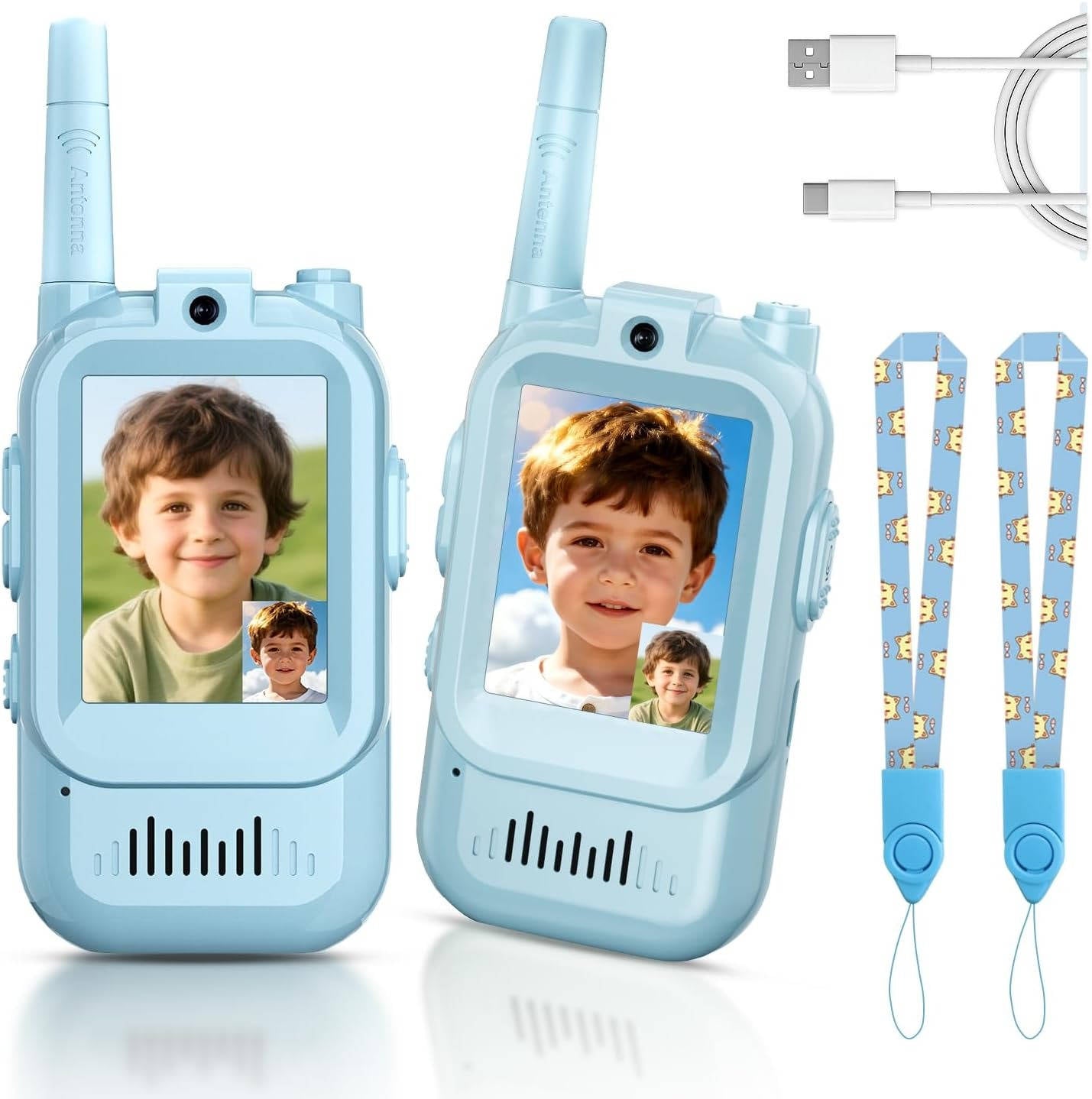 2-Pack Kids Walkie Talkies with Video, Voice & Chat