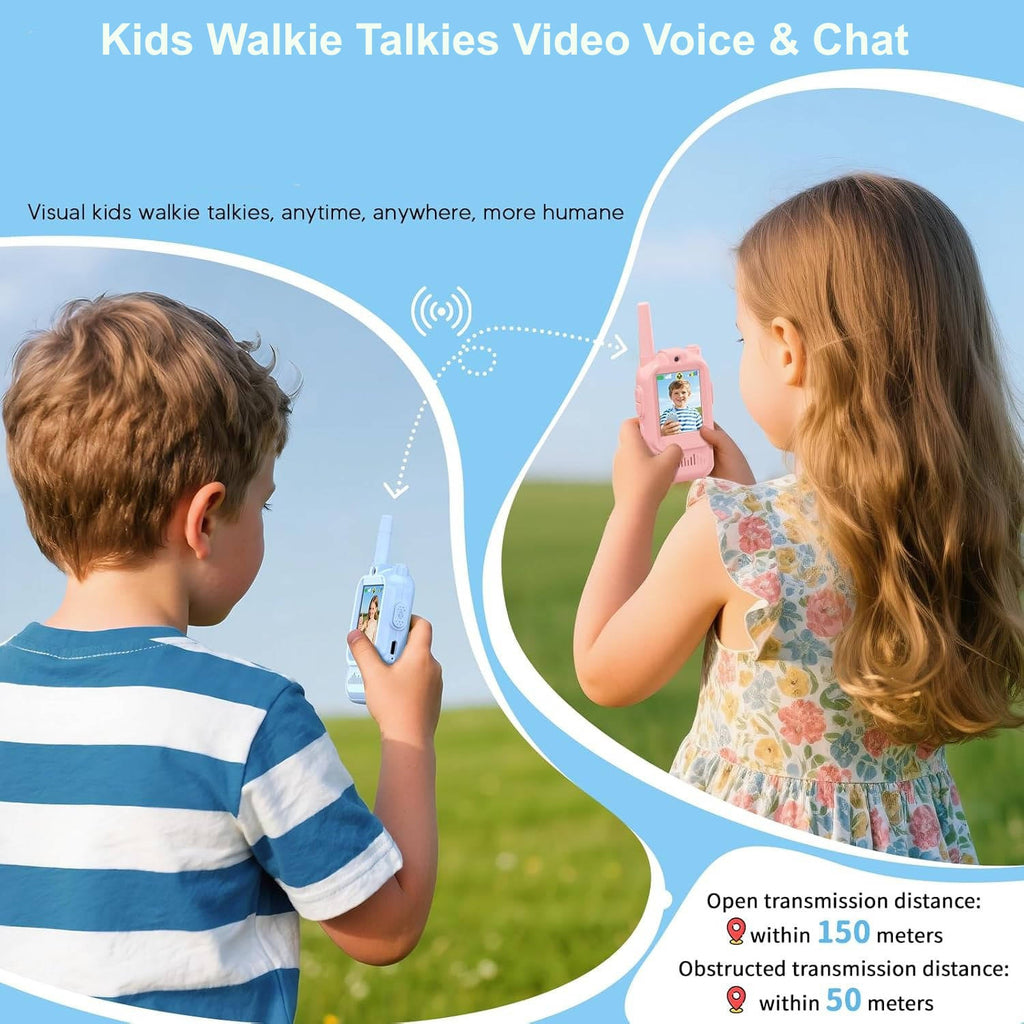2-Pack Kids Walkie Talkies with Video, Voice & Chat
