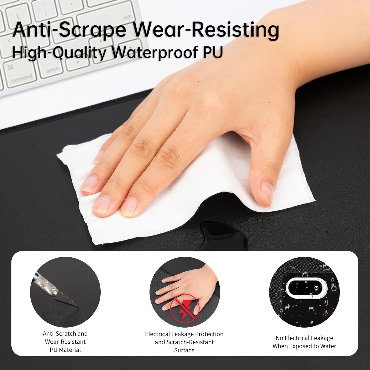 Cozy Heated Desk Pad with Built-In Mouse Pad for All-Day