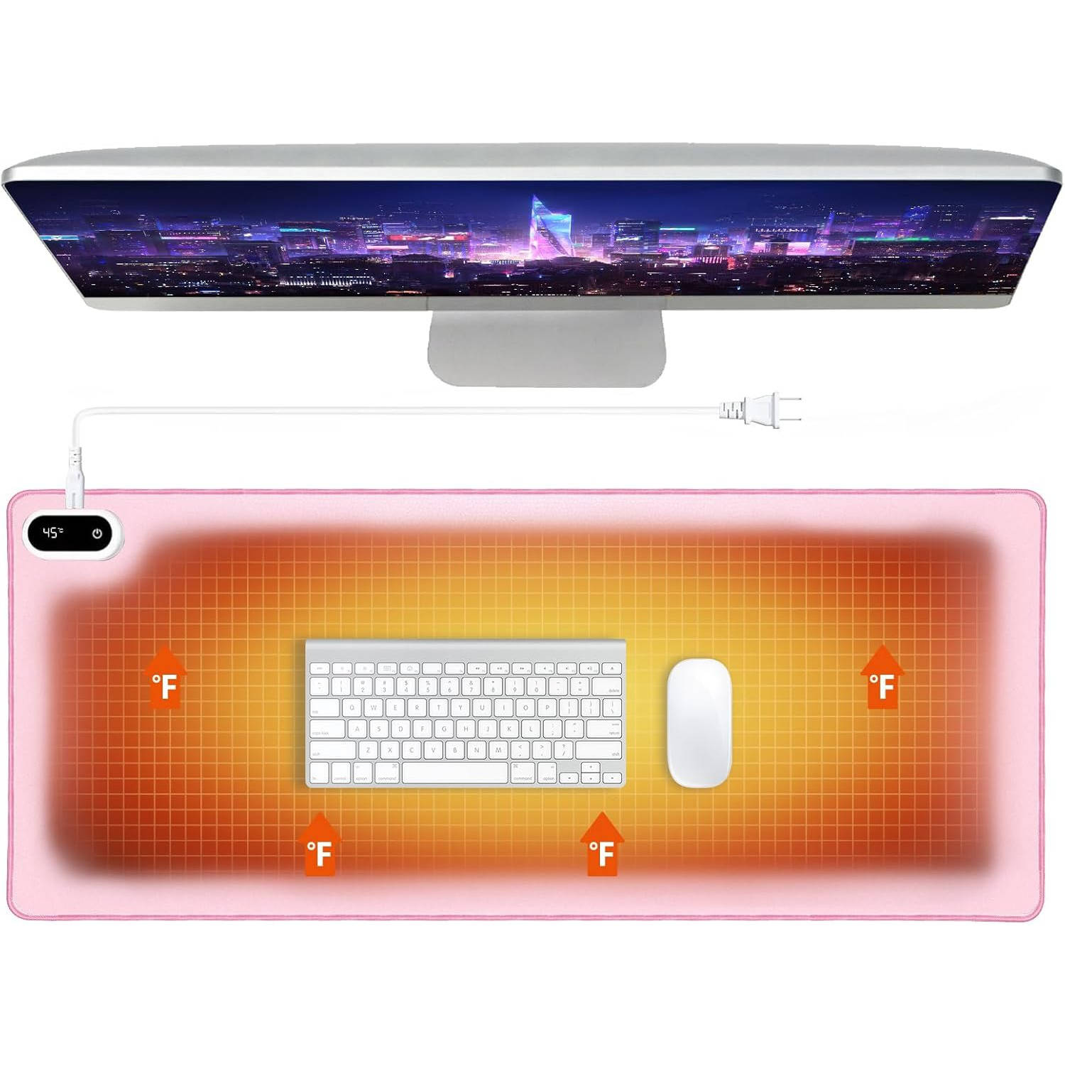 Cozy Heated Desk Pad with Built-In Mouse Pad for All-Day