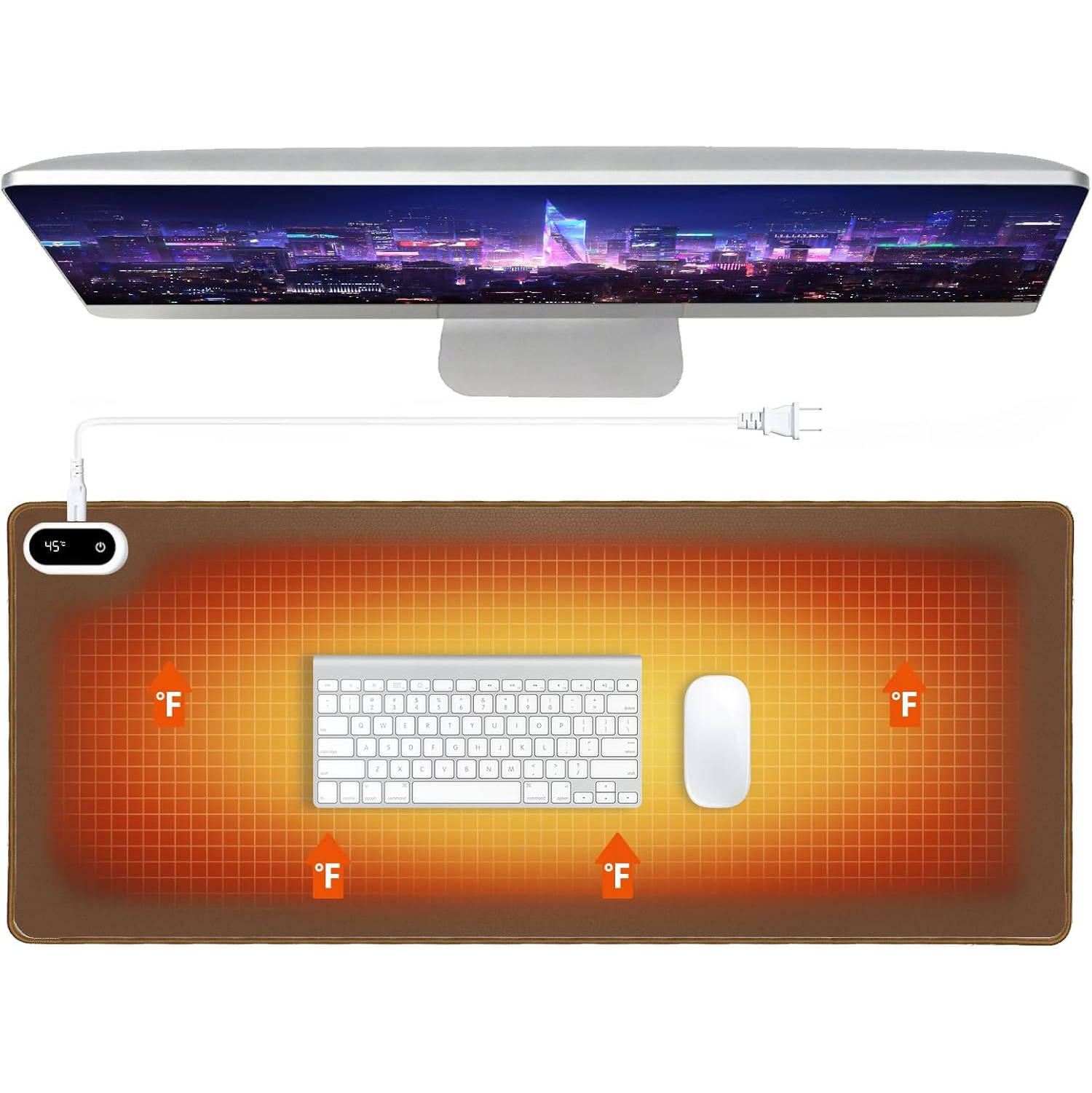 Cozy Heated Desk Pad with Built-In Mouse Pad for All-Day