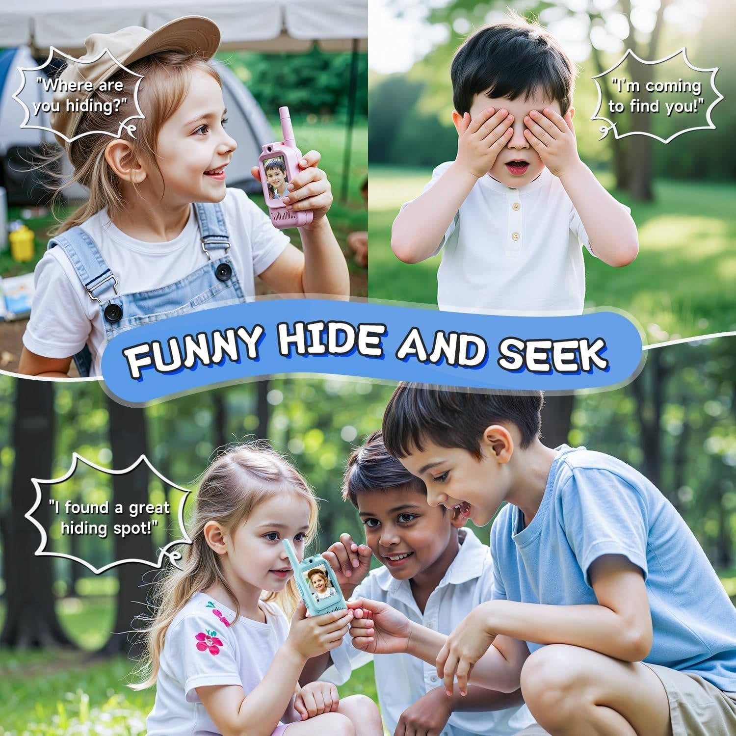2-Pack Kids Walkie Talkies with Video, Voice & Chat