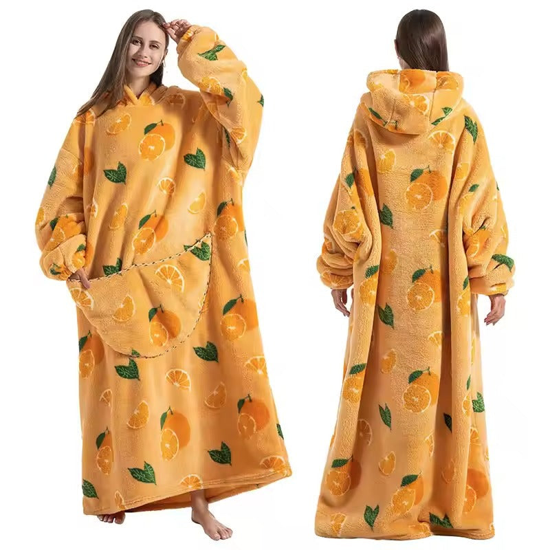 Ultra-Soft Long Wearable Blanket Hoodie for All-Day Warmth