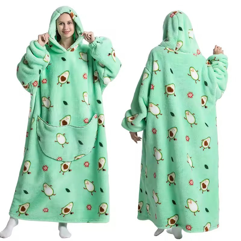 Ultra-Soft Long Wearable Blanket Hoodie for All-Day Warmth