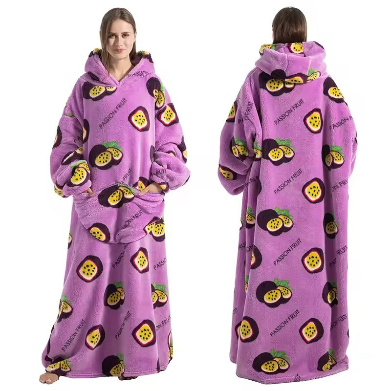 Ultra-Soft Long Wearable Blanket Hoodie for All-Day Warmth