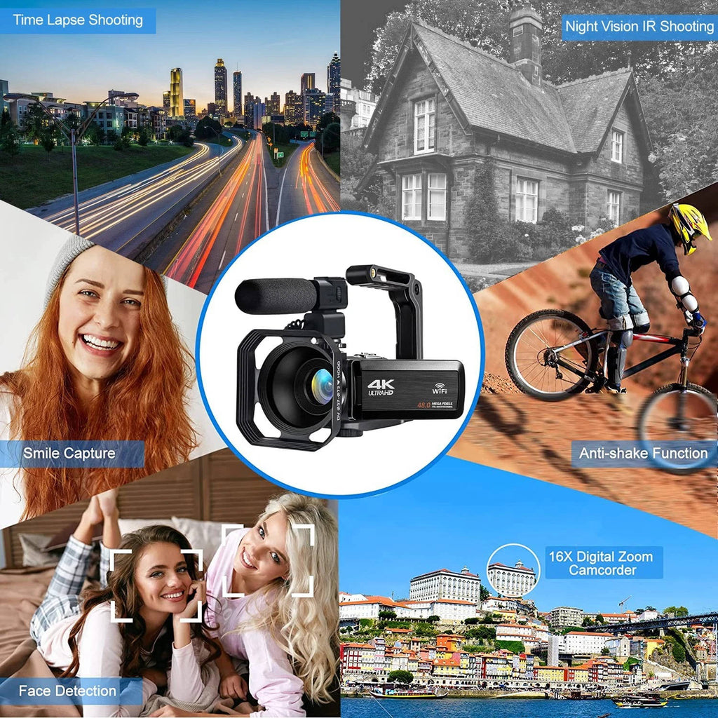 4K Video Camera Camcorder for YouTube Vlogging