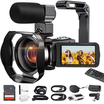 4K Video Camera Camcorder for YouTube Vlogging – WiFi Enabled, 48MP Sensor