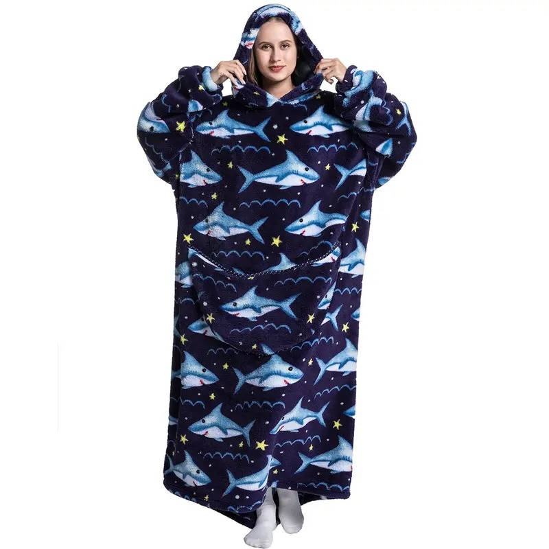 Ultra-Soft Long Wearable Blanket Hoodie for All-Day Warmth