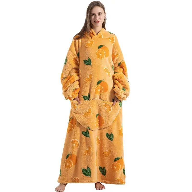 Ultra-Soft Long Wearable Blanket Hoodie for All-Day Warmth