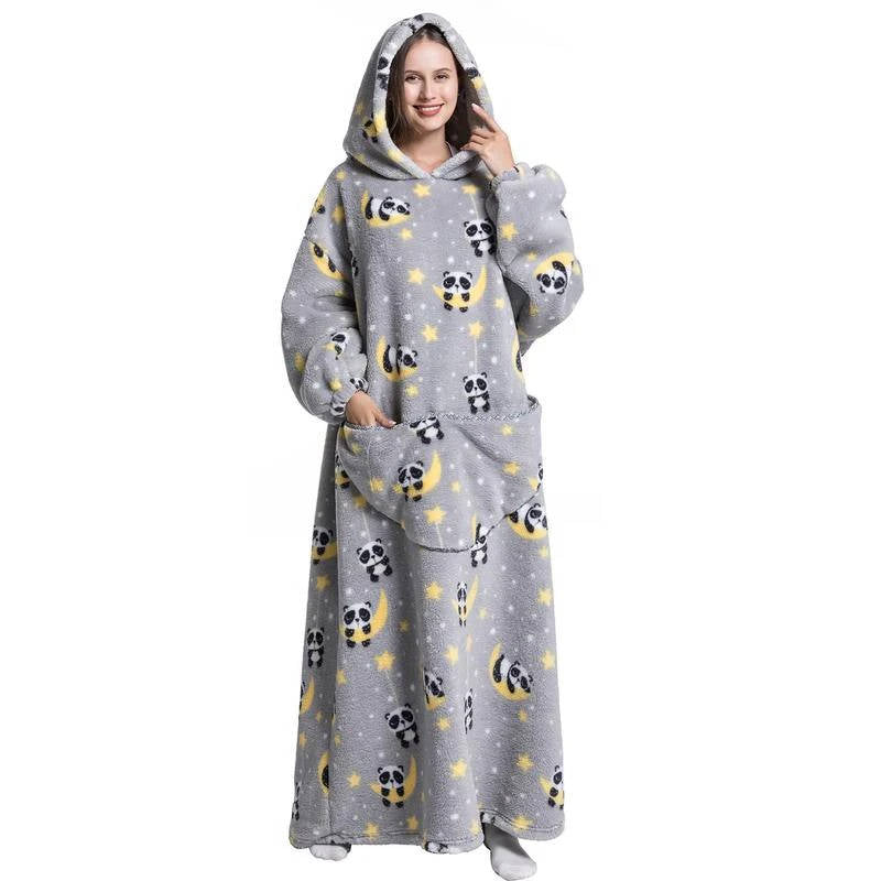 Ultra-Soft Long Wearable Blanket Hoodie for All-Day Warmth
