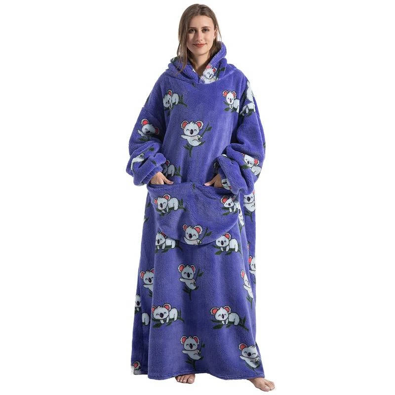 Ultra-Soft Long Wearable Blanket Hoodie for All-Day Warmth