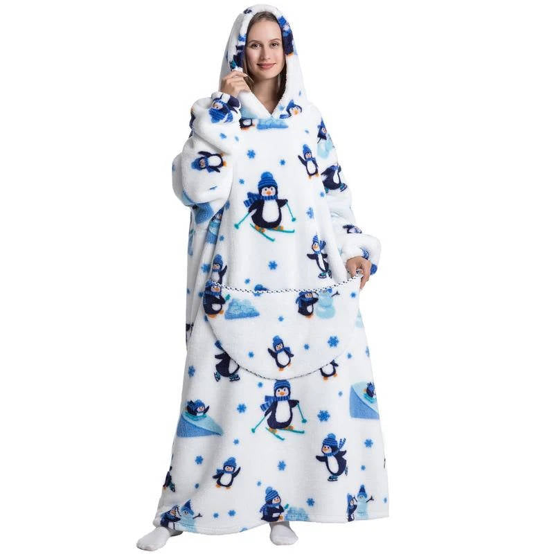 Ultra-Soft Long Wearable Blanket Hoodie for All-Day Warmth