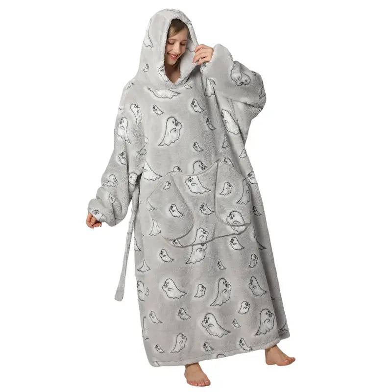 Ultra-Soft Long Wearable Blanket Hoodie for All-Day Warmth