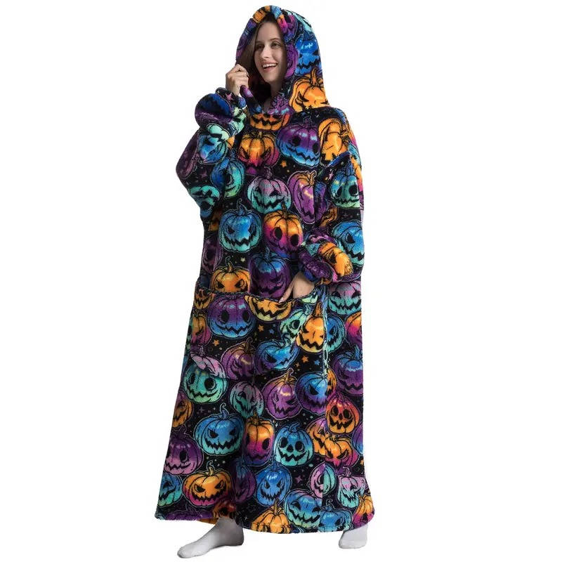 Ultra-Soft Long Wearable Blanket Hoodie for All-Day Warmth