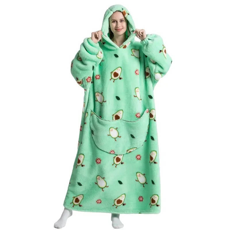 Ultra-Soft Long Wearable Blanket Hoodie for All-Day Warmth