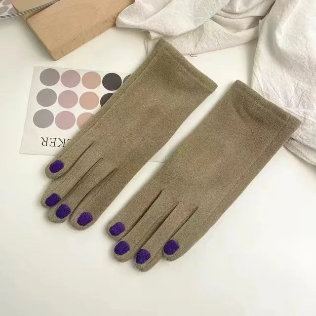 Winter Touchscreen Gloves with Nail-Polish Inspired Design