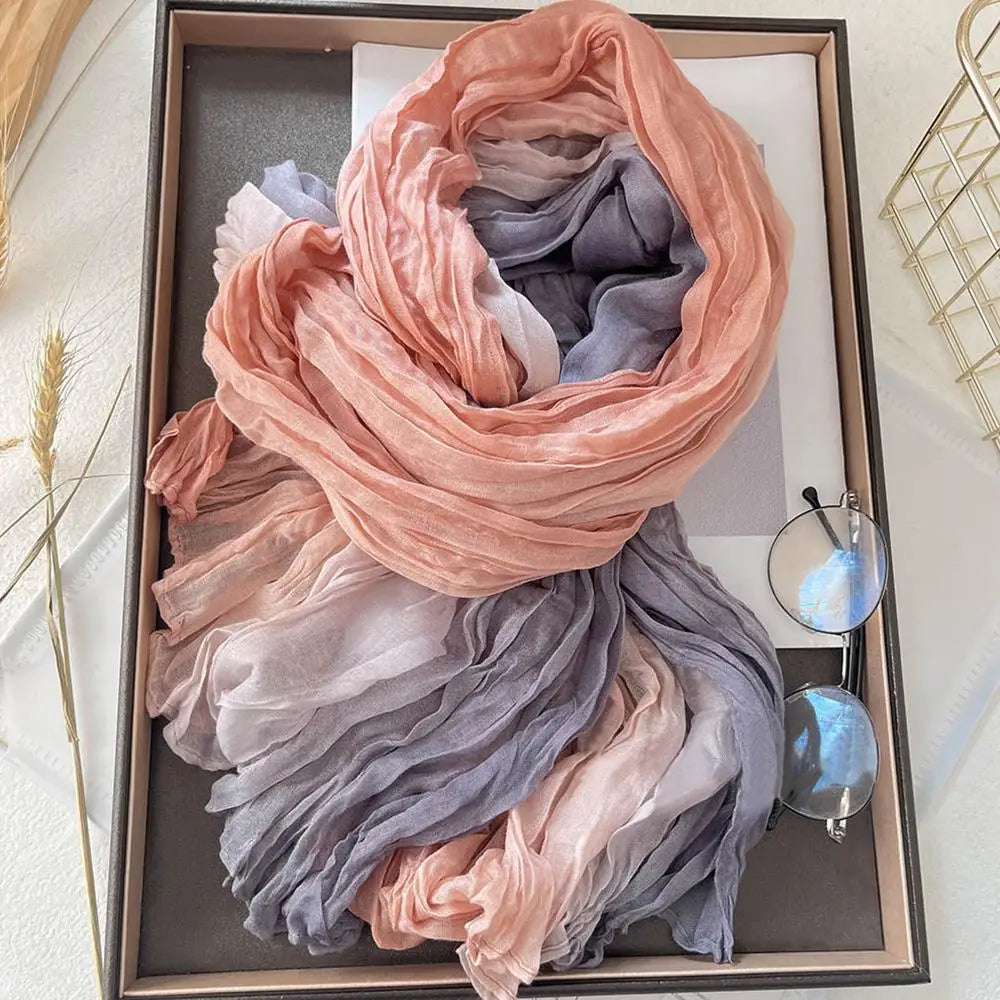 Cozy Gradient Cotton Shawl for Women