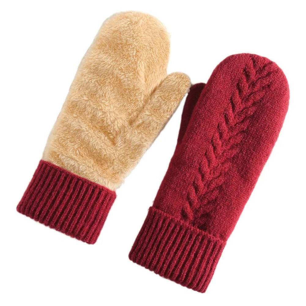 Cozy Double-Layer Fleece-Lined Winter Mittens for Ultra