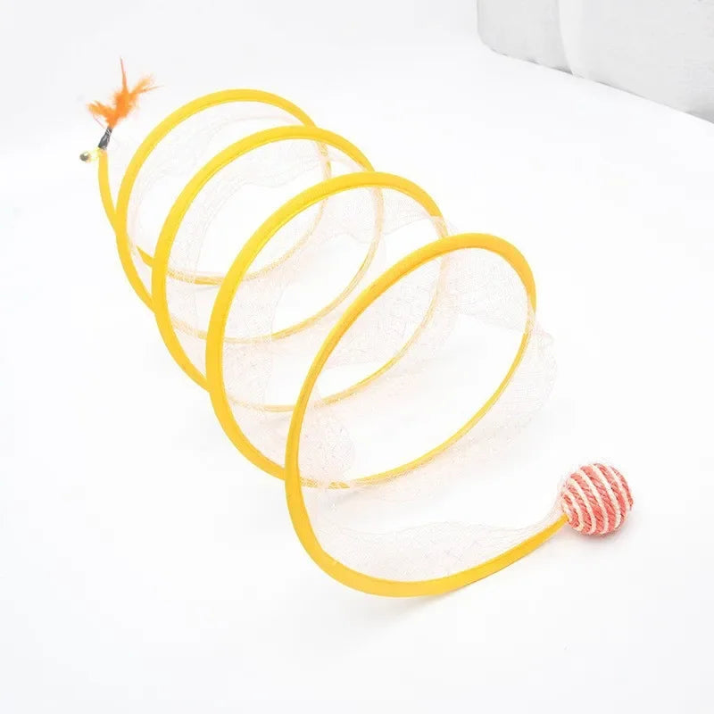 Foldable S-Shaped Interactive Cat Tunnel for Endless Fun