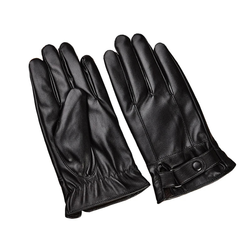Winter-Ready Men's Leather Touchscreen Gloves